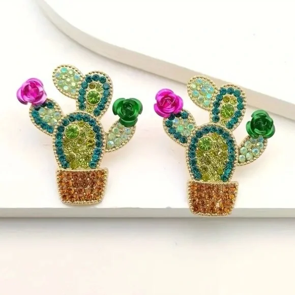 ✨Betsey Johnson Castelo Flowering Cactus Earrings - Picture 7 of 7